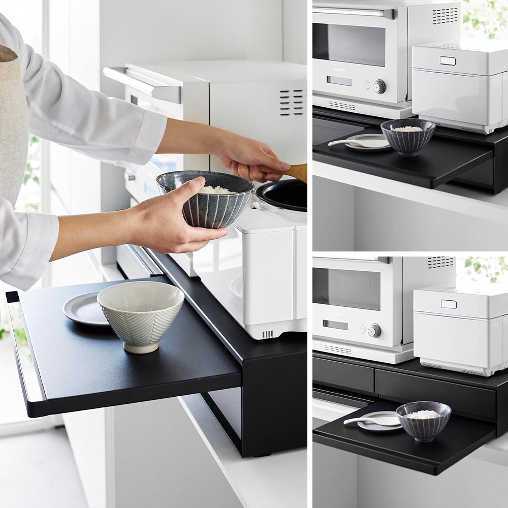 楽天市場】[ ツーウェイキッチン家電下引き出し&スライドテーブル