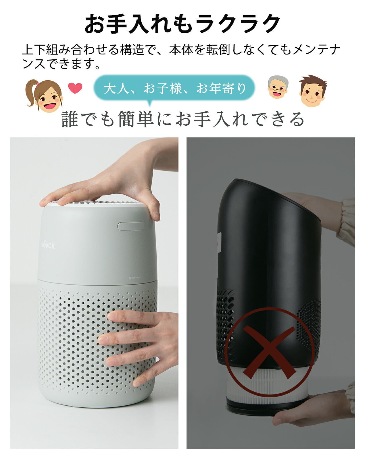 楽天市場】Levoit レボイト 空気清浄機 12畳 Core Mini 小型 卓上