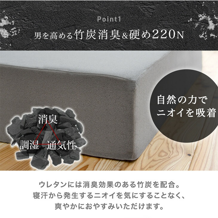 楽天市場】極厚20cm 竹炭消臭 男の純高反発(R) Z 三つ折り マットレス