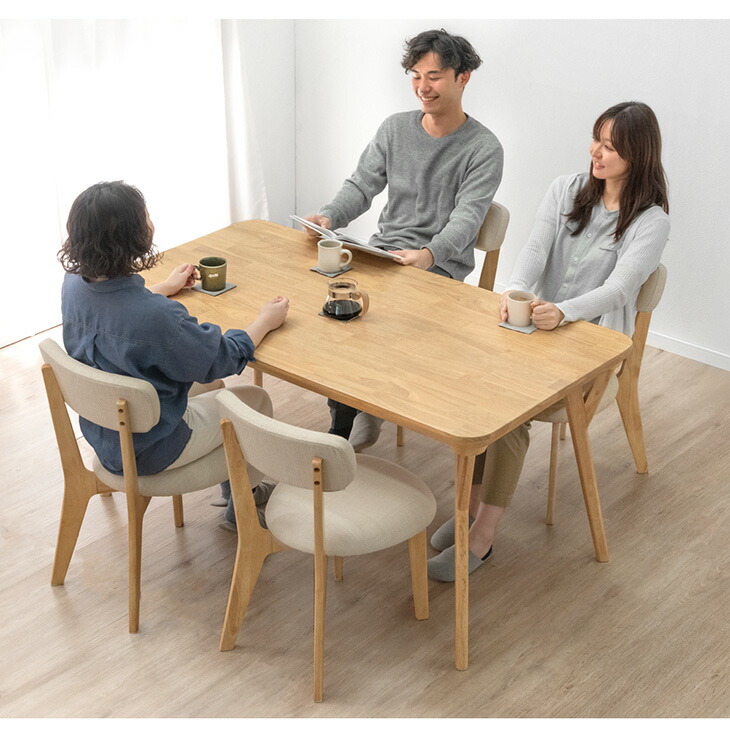 楽天市場】ダイニングテーブルセット 150cm 5点 4人掛け 天然木