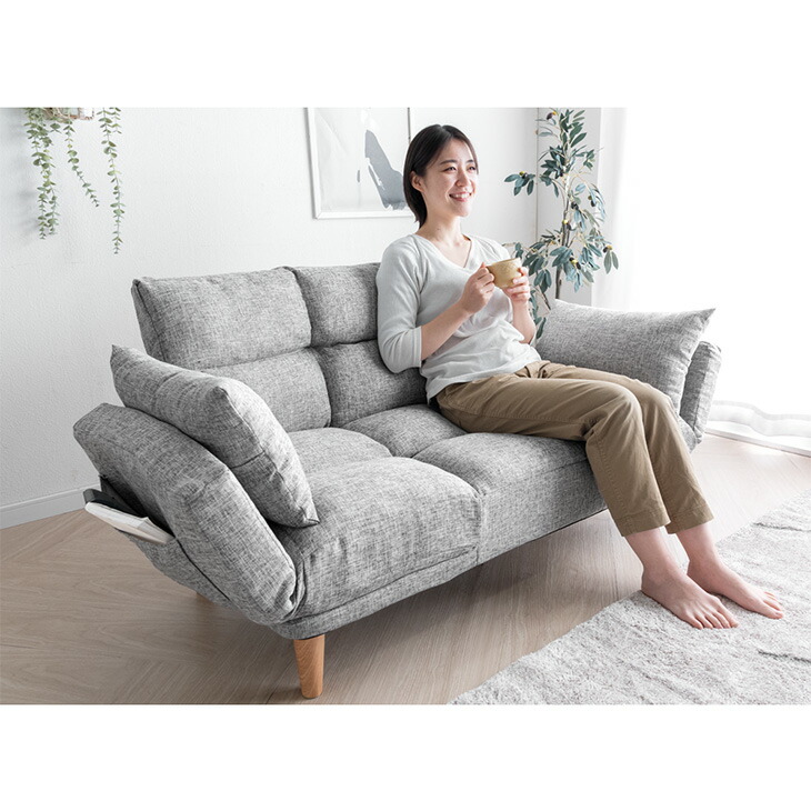 楽天市場】自在に寛ぐ ずぼらソファ 5点リクライニング 二人掛け