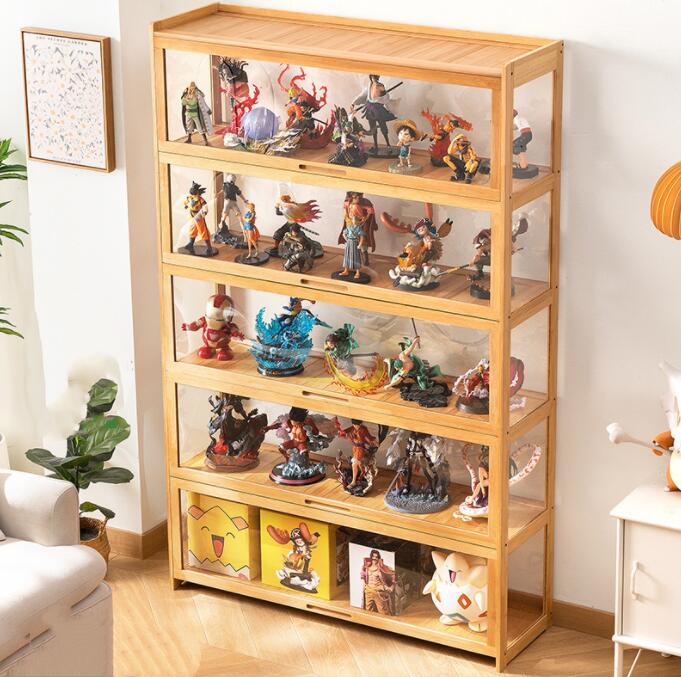 楽天市場】アクリル コレクションケース 上下スライド式扉 竹製 4層/5