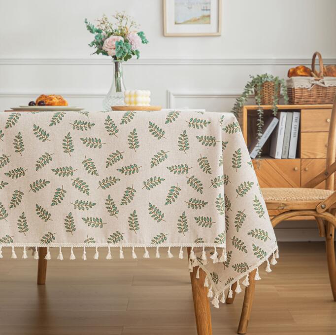 楽天市場】テーブルクロス フリンジ付き リネン 北欧風 洗える