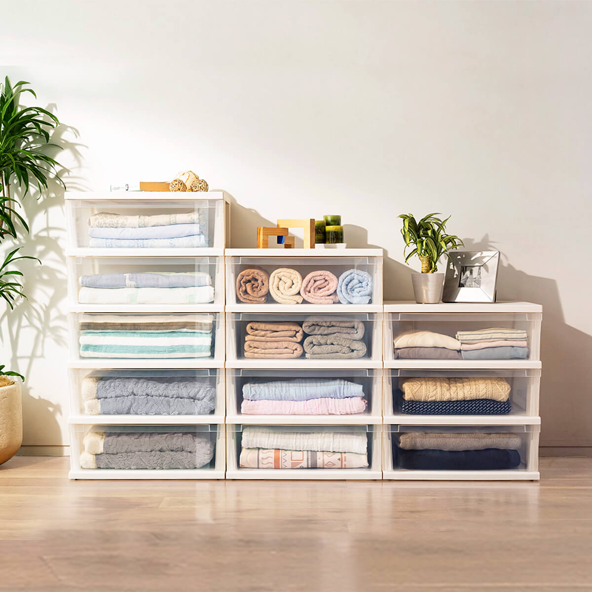 楽天市場】ストッカーワイド組立式 5段収納ケース プラスチック