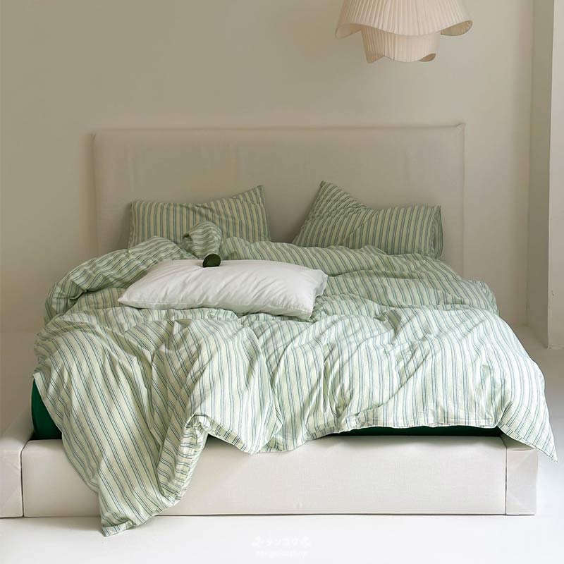 楽天市場】布団カバーセット ストライプ グリーン イエロー 掛ふとん