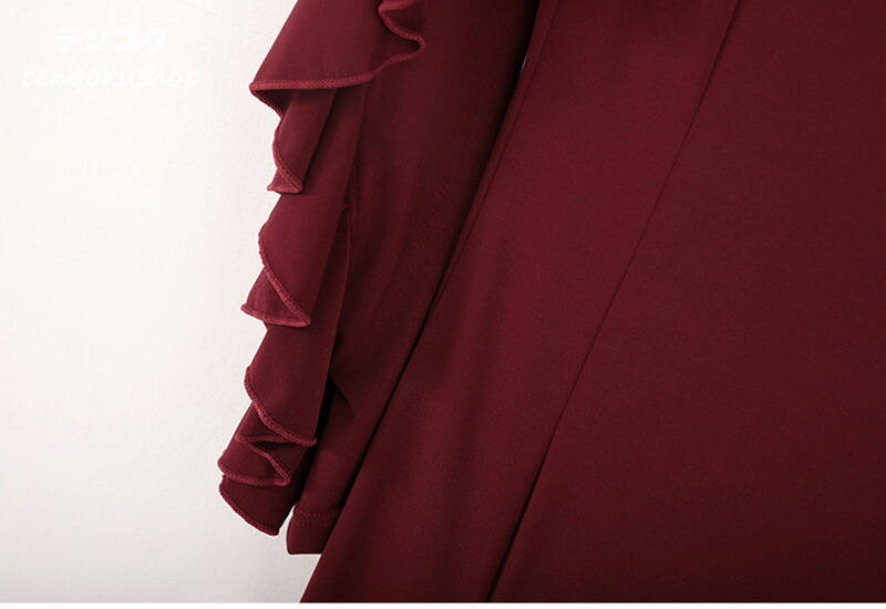 楽天市場】2色 社交ダンス ドレス モダンドレス 長袖 ワインレッド