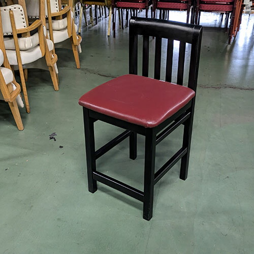 楽天市場】【中古】和風カウンターイス 黒 座赤レザー 幅410×奥行430