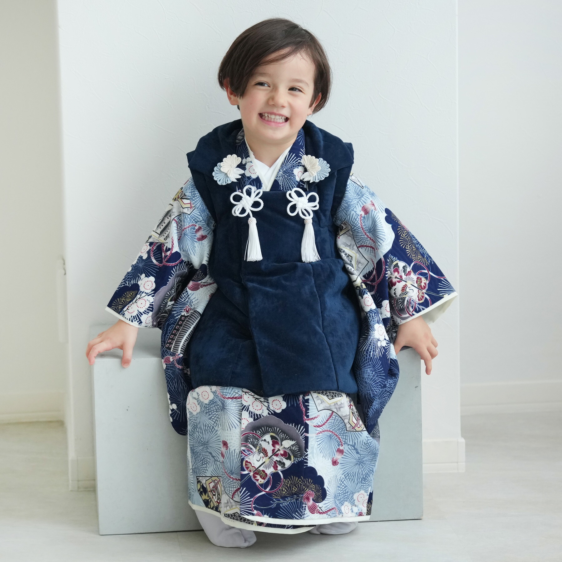 楽天市場】【レンタル】【華徒然 七五三 着物 3歳 男の子 被布セット