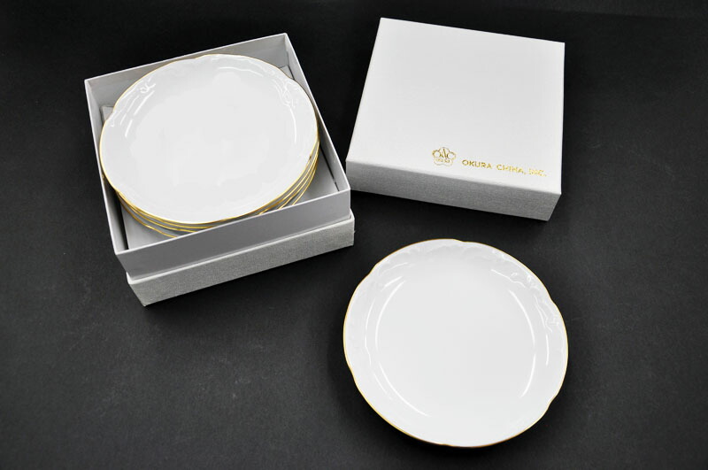 楽天市場】大倉陶園 ゴールドライン(1001)15cm銘々皿揃(5枚) : わたしの器