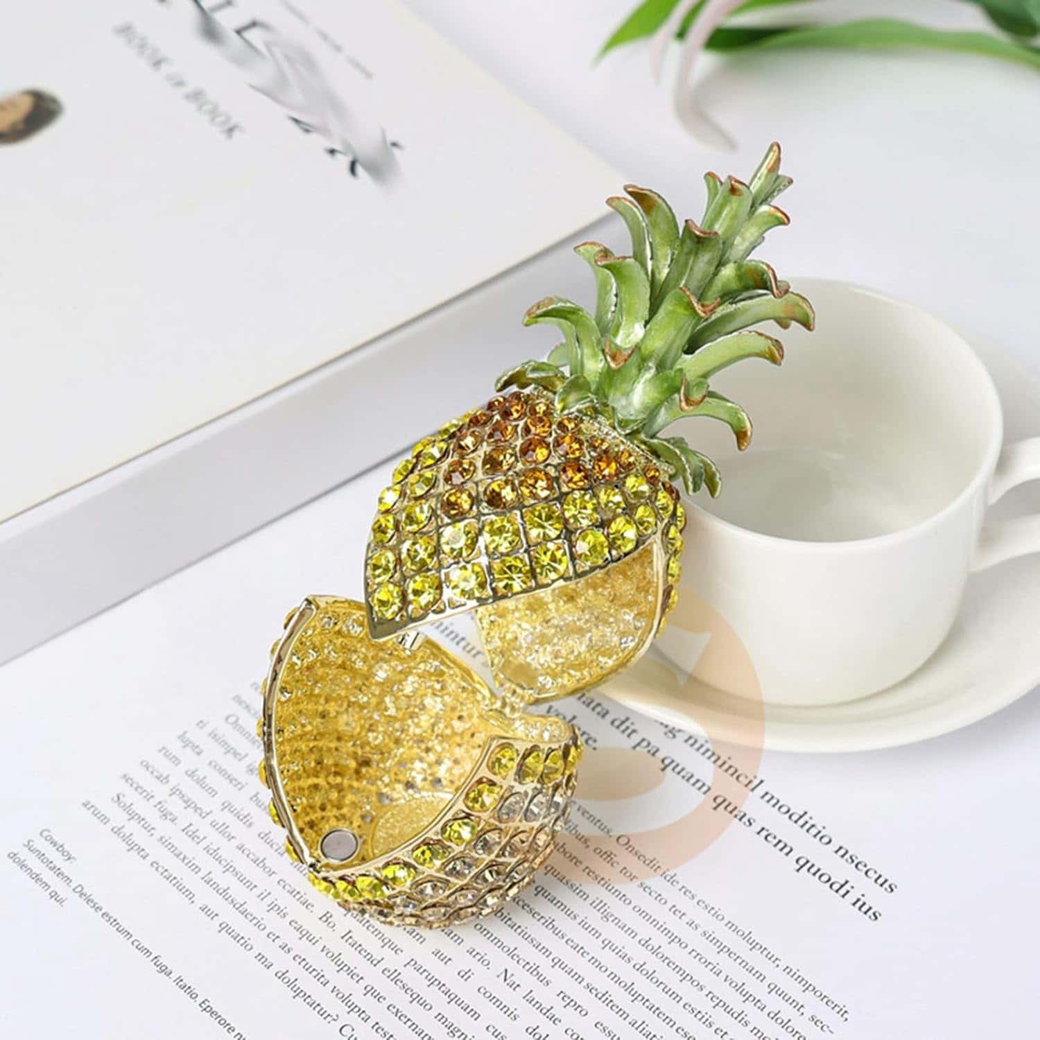 楽天市場】パイナップル彫刻クリスタルジュエリーボックス おしゃれな