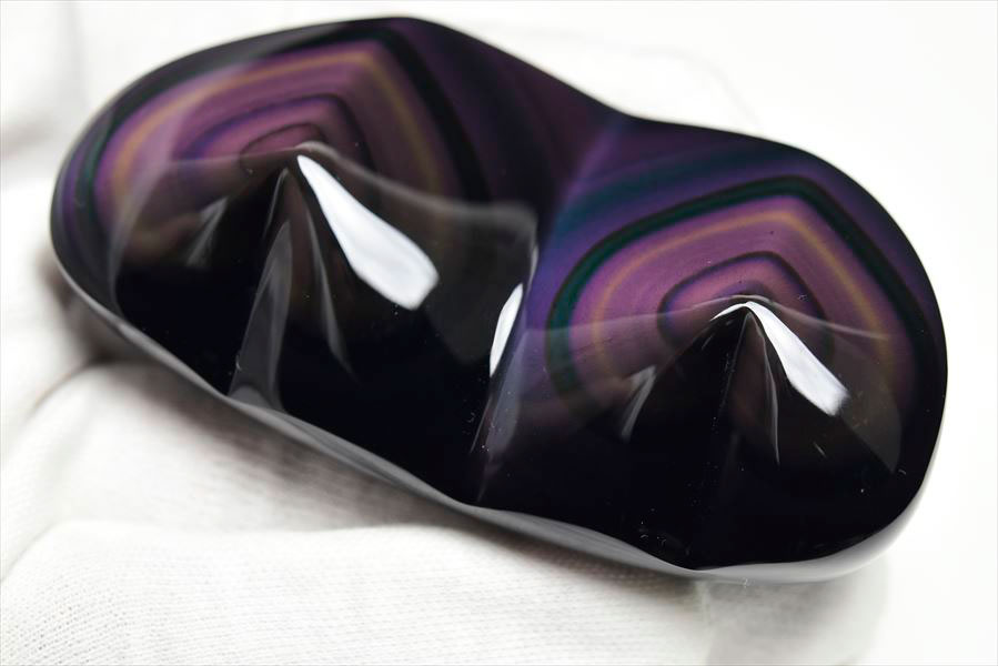 楽天市場】レインボー オブシディアン ダブルハート 置物【約116.8g