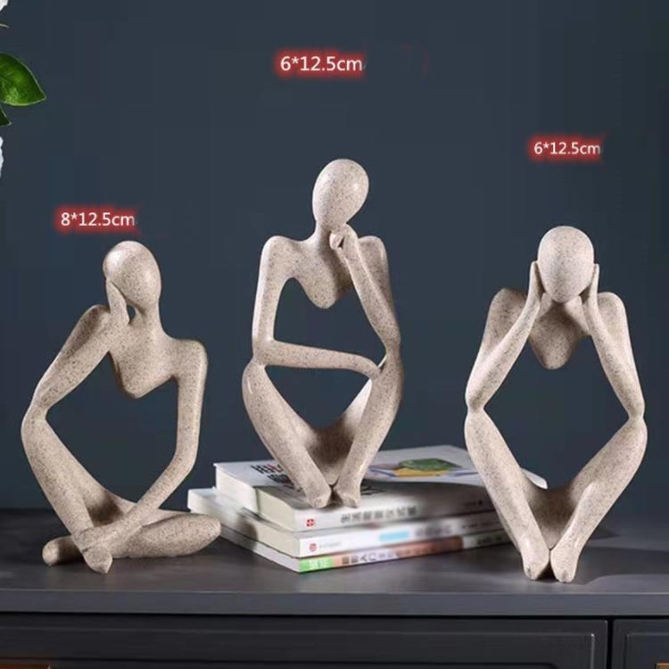 楽天市場】置物 考える人 オブジェ 人形 3点セット SNS映え 韓国