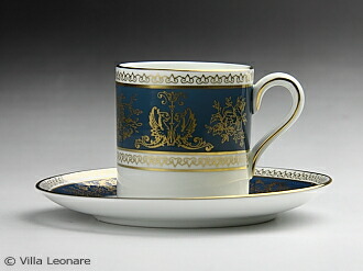 希少】ウェッジウッド 「コロンビア」シリーズ ブルー&ゴールド トリオ