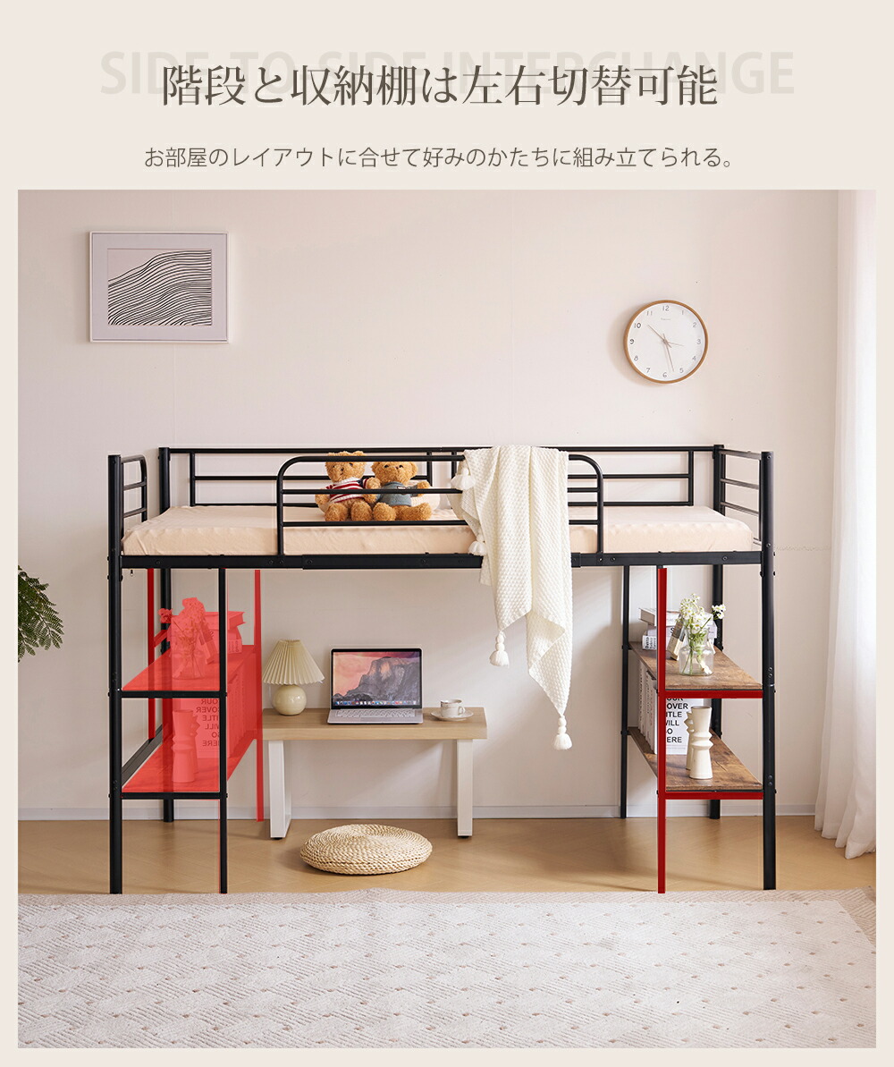 楽天市場】【全品P5倍☆今夜20時〜4H！】ロフトベッド パイプベッド