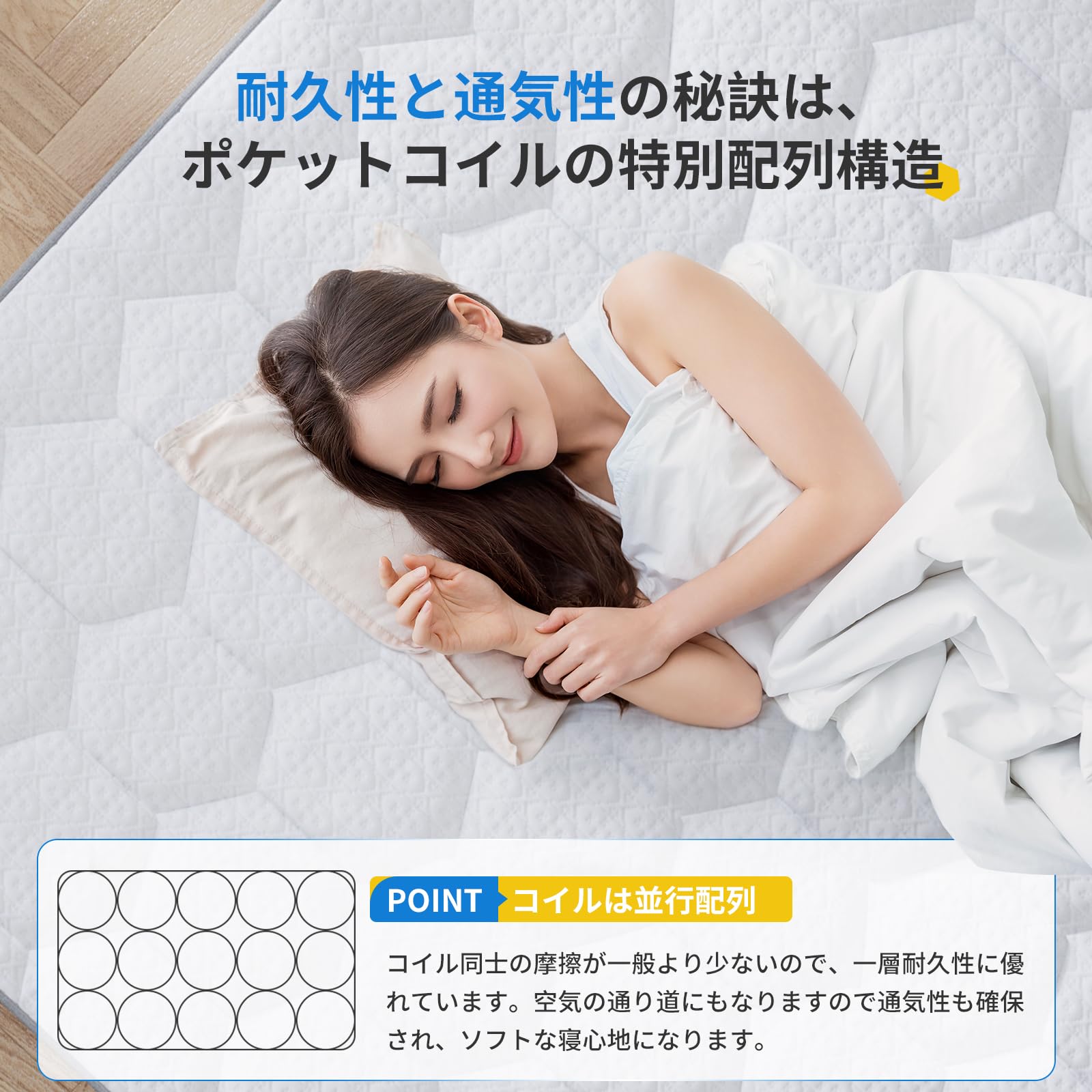 楽天市場】【送料無料】Avenco マットレス ダブル やや硬い 高反発