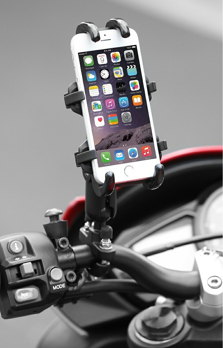 楽天市場】バイク 自転車用 スマホホルダー ボールジョイントで調整