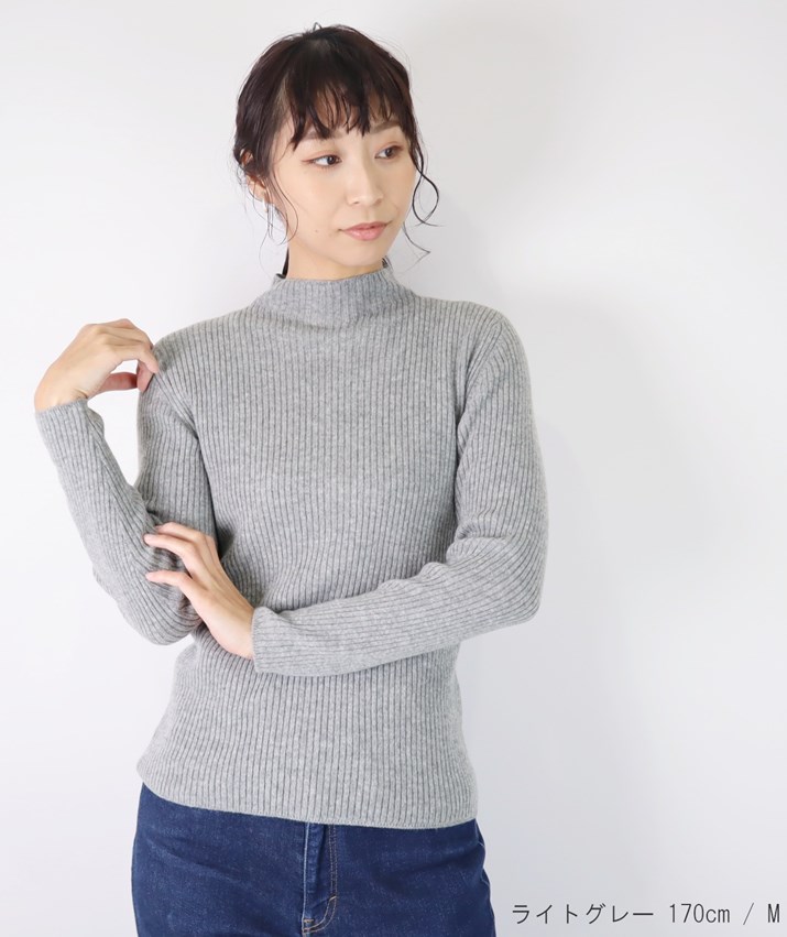 g/foreジーフォア グレー カシミヤ100%タートルハイネックニットサイズ