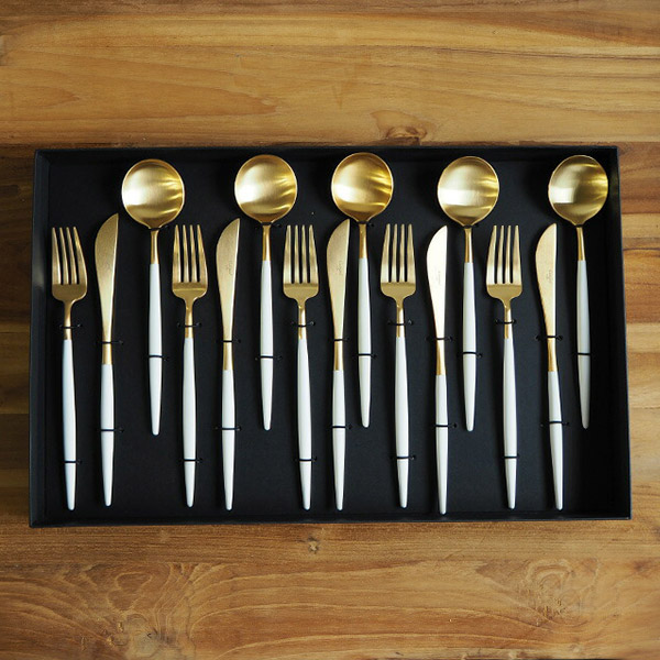 楽天市場】クチポール ゴア・ホワイト ゴールド ディナーセット 15PCS