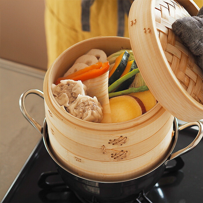 テクニトロン】2段角型 せいろ 大型 木製 蒸篭 蒸し器 テクニトロン】2