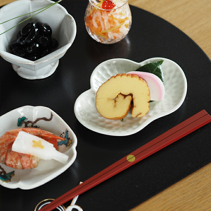 幸楽窯 錦 銀 松葉形 前菜皿 / 有田焼 和食器 正月 お正月 おせち料理