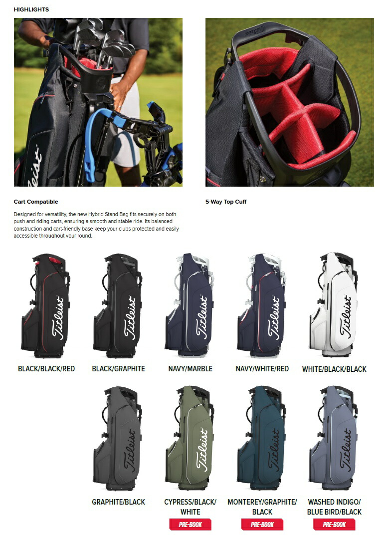 楽天市場】一部即納可！Titleist 2026 Hybrid 5 Stand Bag