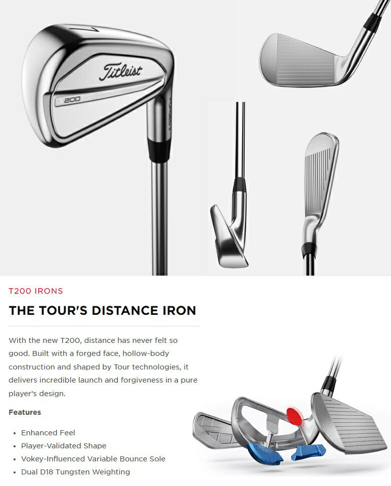 楽天市場】【単品アイアン】Titleist 2023 T200 Iron タイトリスト