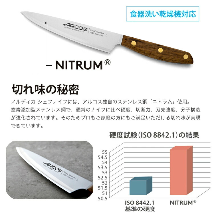 楽天市場】【正規品】 ARCOS アルコス ノルディカ シェフナイフ（160mm
