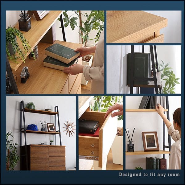 楽天市場】チェスト ラック 4段 木製 棚 スライドレール 引き出し 天板