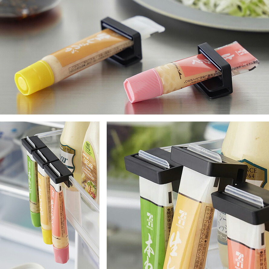 楽天市場】引っ掛け絞れる薬味チューブホルダー タワー 3個組 山崎実業