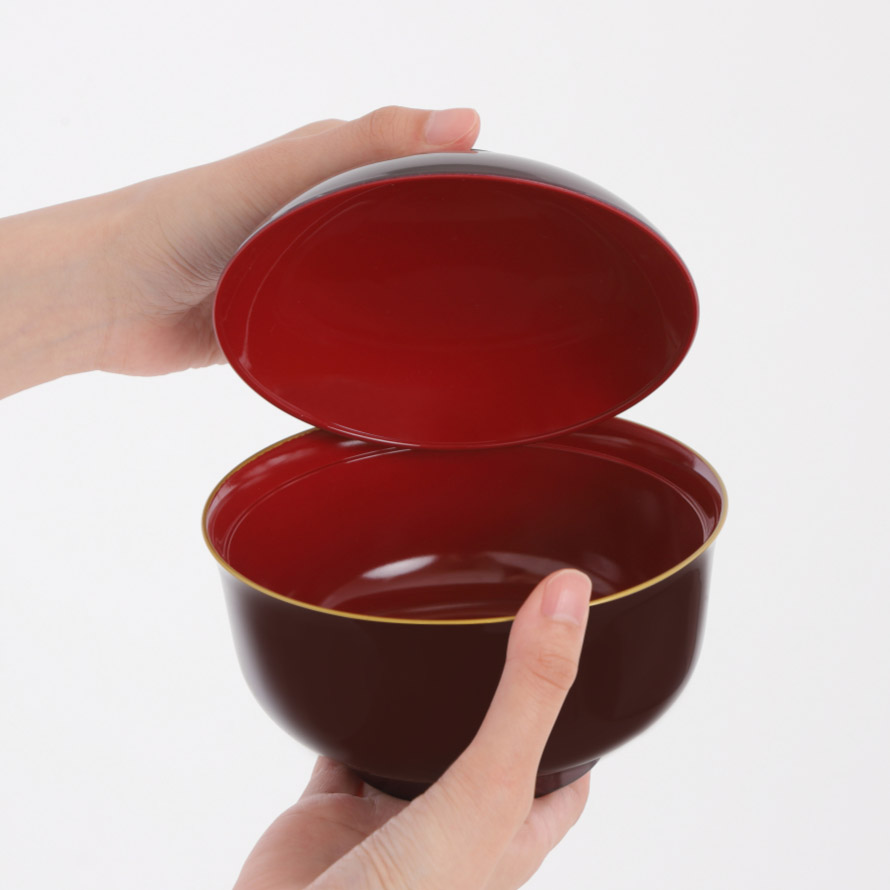 楽天市場】雑煮椀 670ml お椀 蓋付き 朱 黒 食洗機対応 電子レンジ対応