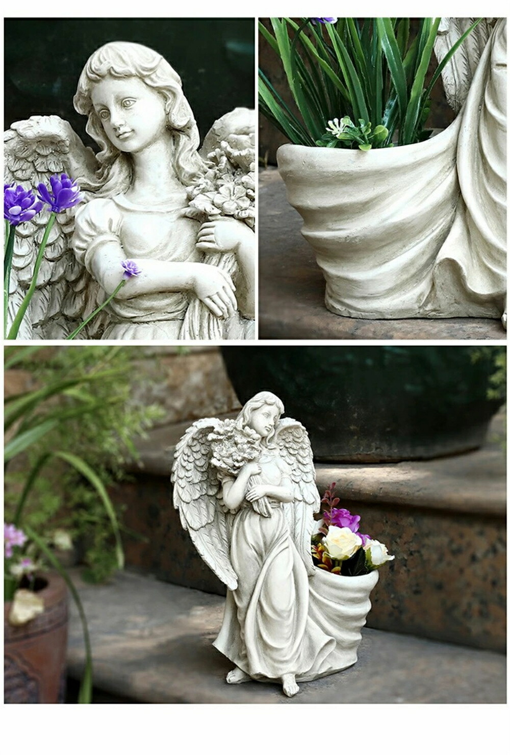 楽天市場】ガーデン 置物 天使 植木鉢 玄関 オーナメント ナチュラル