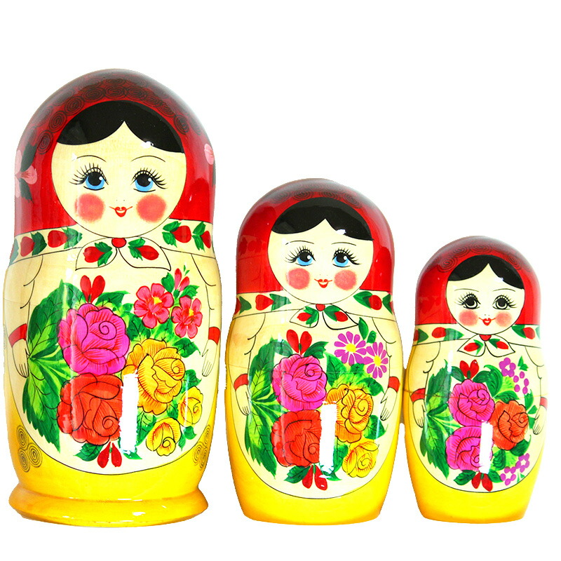 楽天市場】BIGロシヤーノチカ 10個組 赤頭巾伝統柄ロシア人形