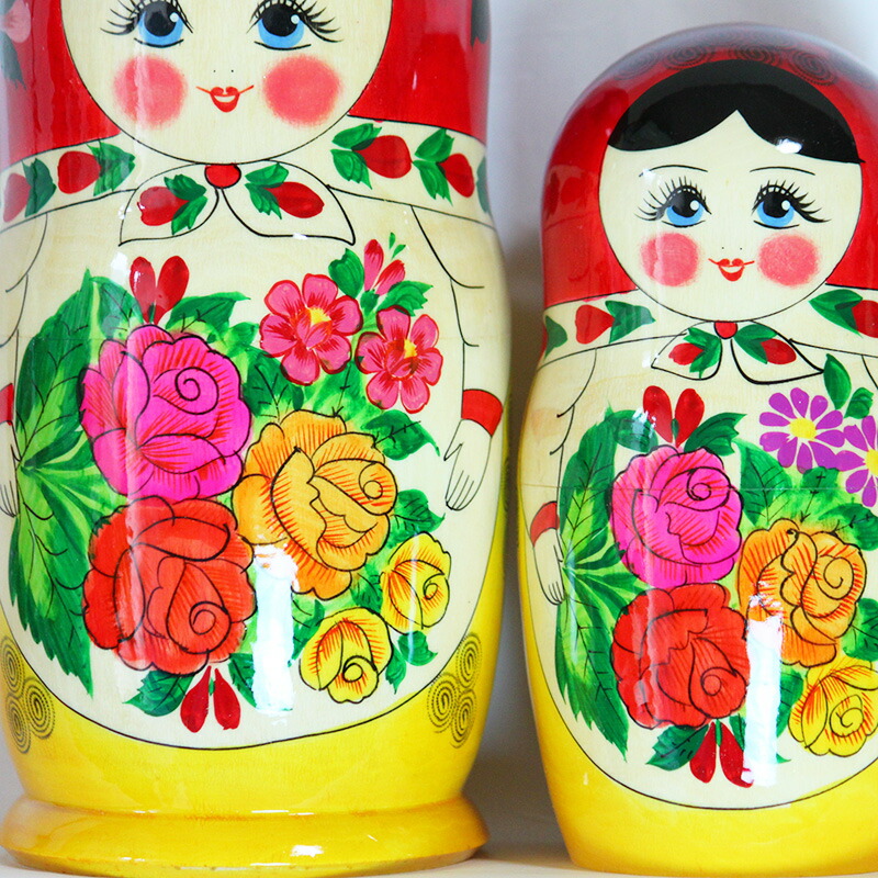 楽天市場】BIGロシヤーノチカ 10個組 赤頭巾伝統柄ロシア人形