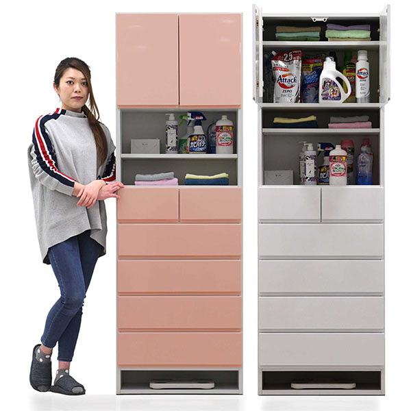 楽天市場】洗面所 収納 スリム 薄型 幅60cm 白 ホワイト 脱衣所 収納