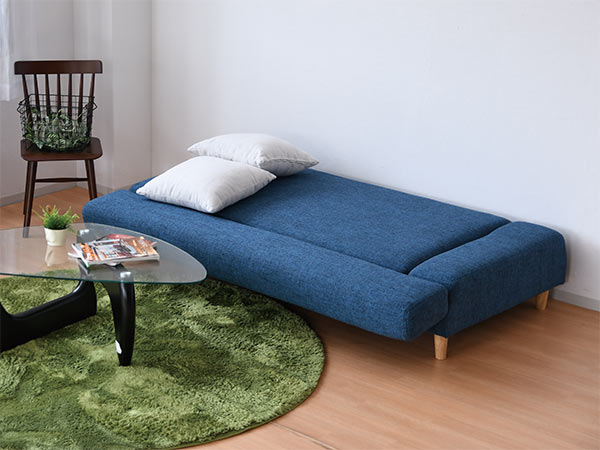 楽天市場】ソファーベッド 折りたたみ 3人掛け 2人掛け 青 ブルー