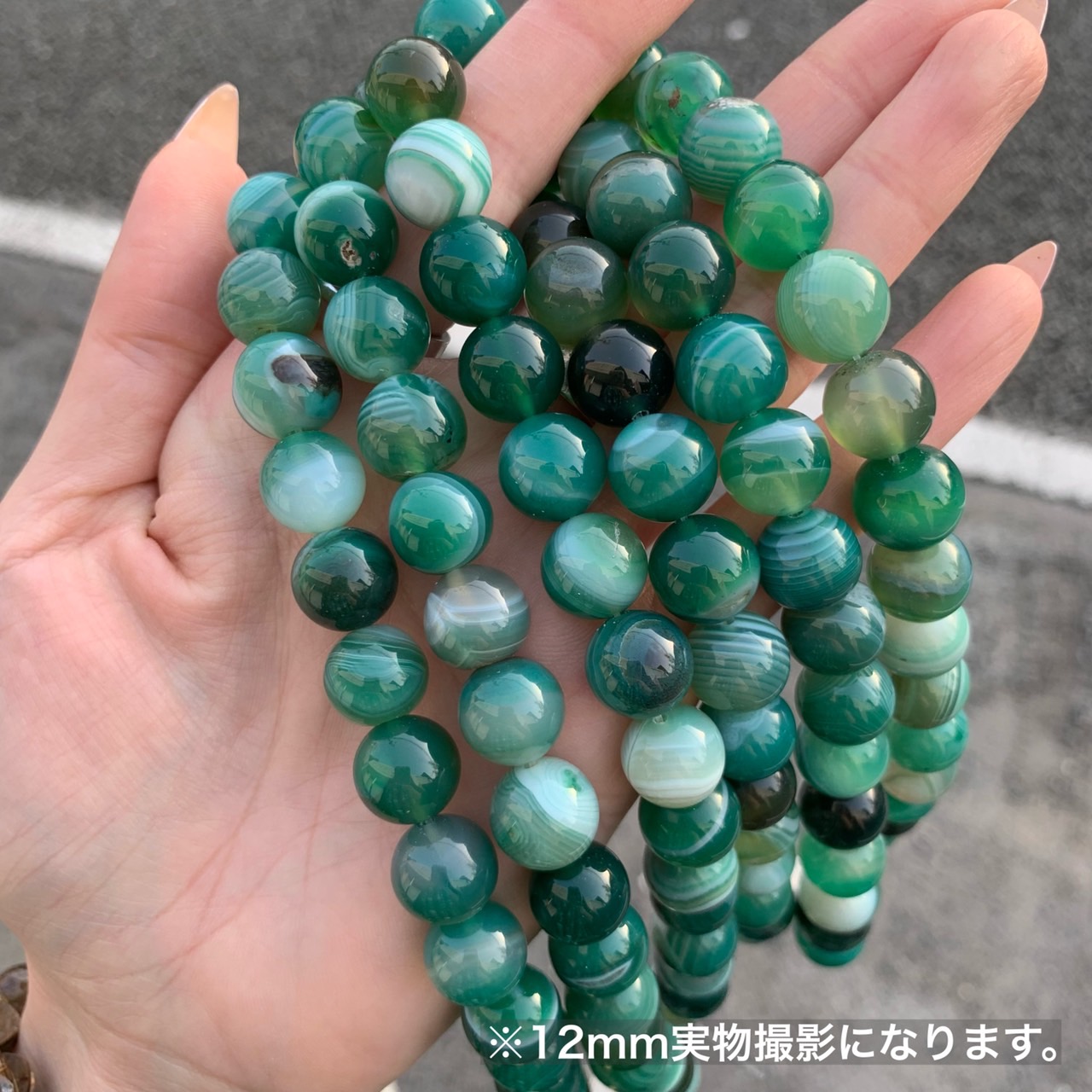 楽天市場】グリーンサードオニキス 1連 38～40cm 天然石卸専門 天然石