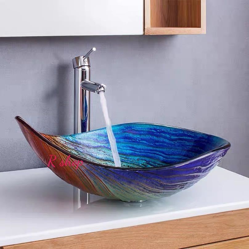 楽天市場】A027716高級置き型洗面ボウルセット 手洗い器 デザイン 鋼化