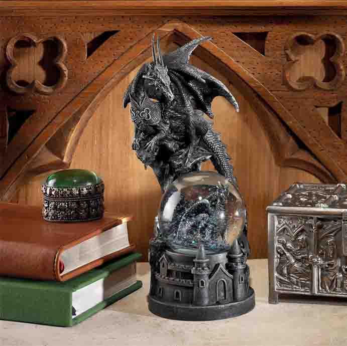 楽天市場】マラハイド城のドラゴン龍 ゴシック風 ウォーター グローブ