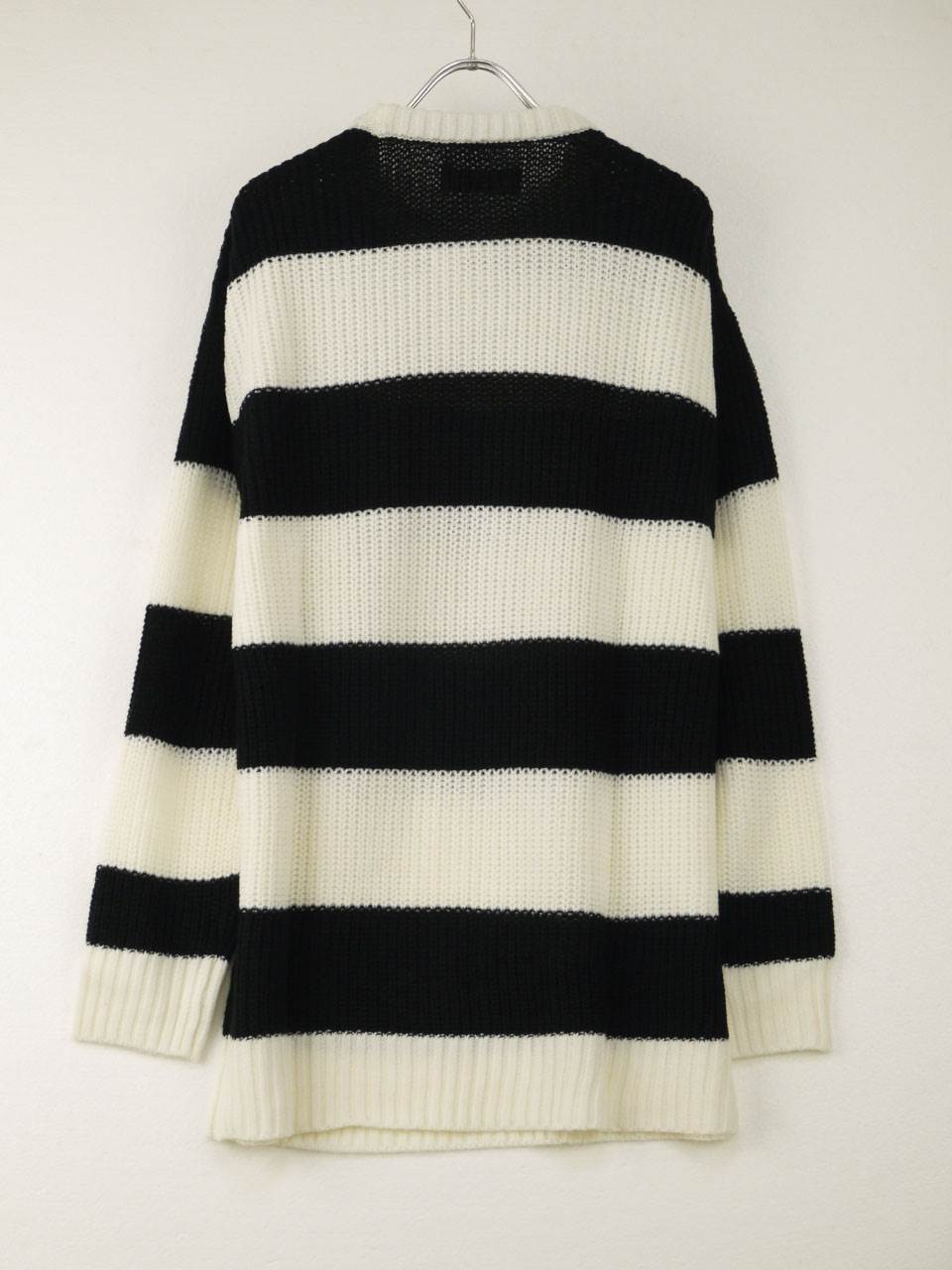 楽天市場】ロングニットセーター メンズ ケーブル編み ボーダーニット