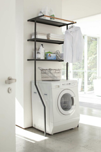 楽天市場】山崎実業 洗濯機 ラック tower タワー 立て掛けランドリー