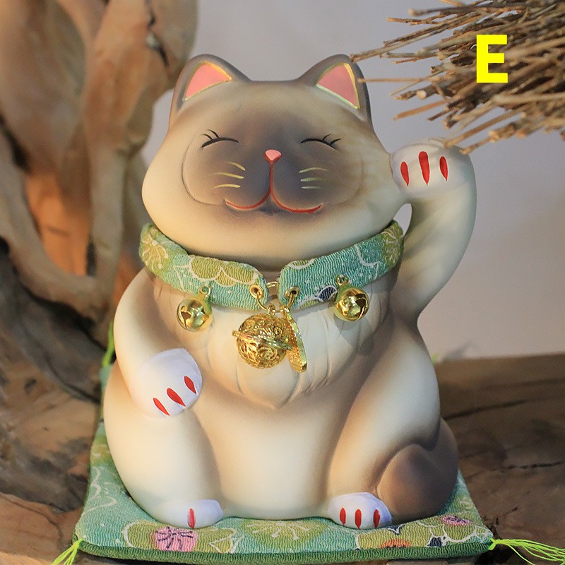 楽天市場】招き猫 陶器 猫 置物 デスクトップ 店舗装飾 癒し 幸運な猫