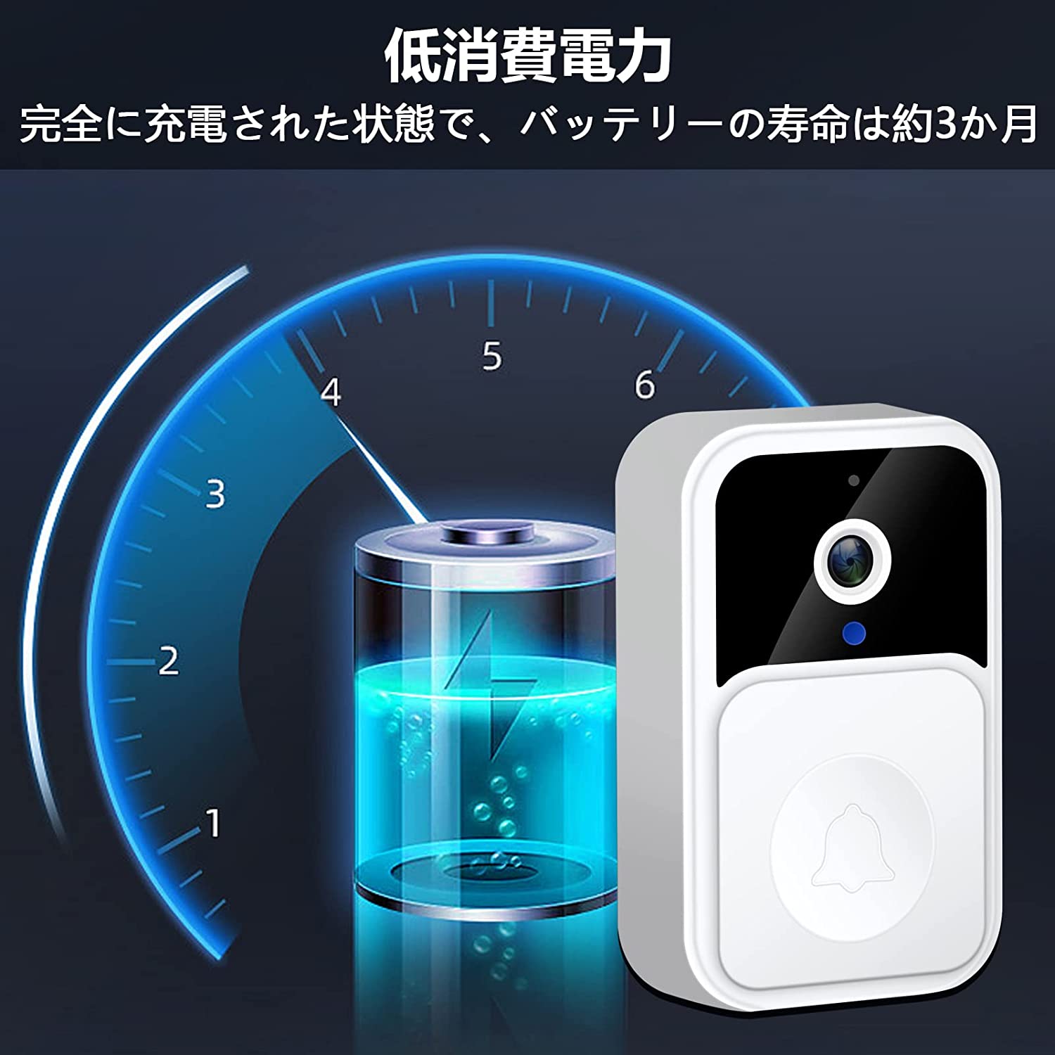 楽天市場】スマートドアベル ビデオドアベル WIFI ビデオドアホン