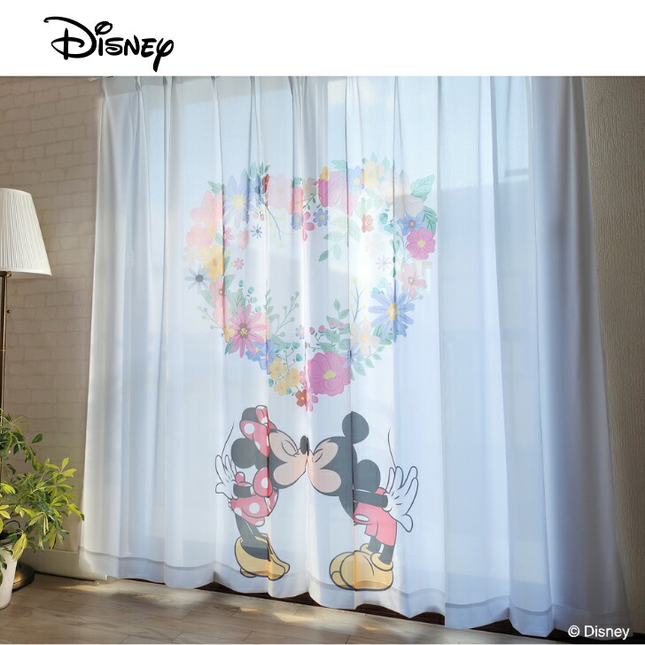 楽天市場】レースカーテン ディズニー NEWミッキー＆ミニー フラワー