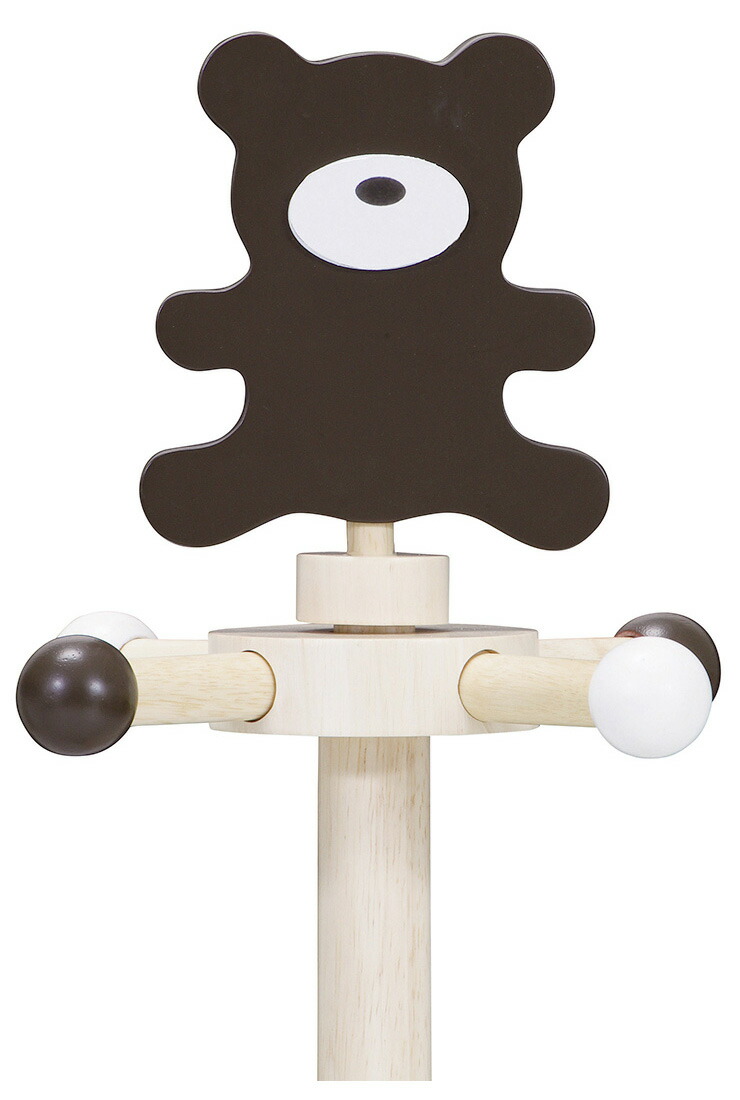 楽天市場】アニマルキッズハンガー くま 木製 ポールハンガー キッズ