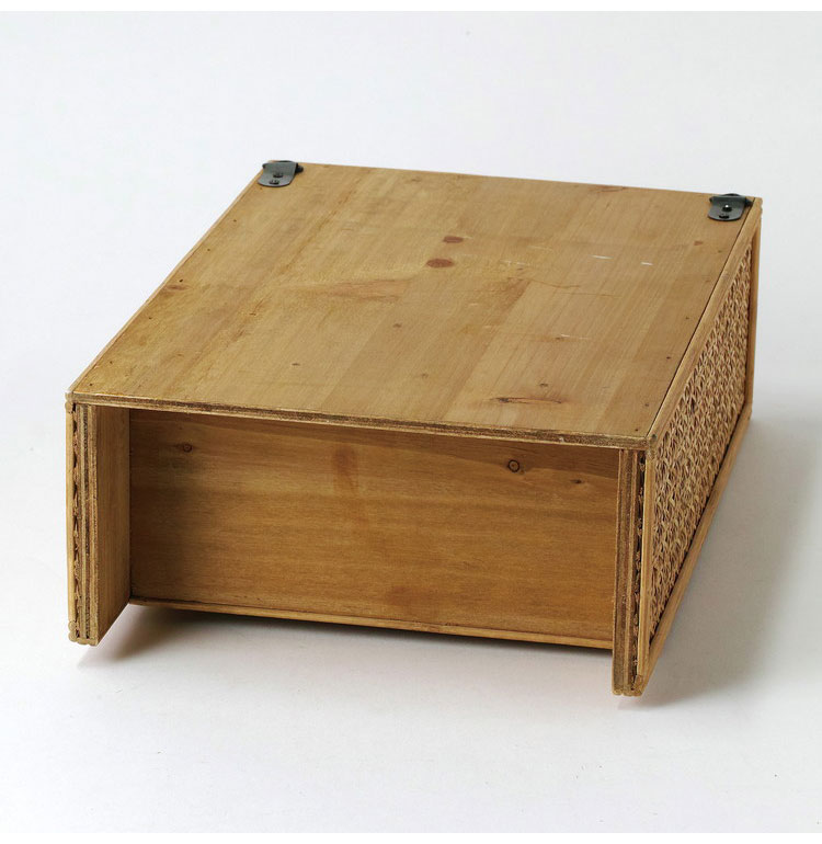 楽天市場】ラタン ガラス扉付き ミニキャビネット フック 引出し