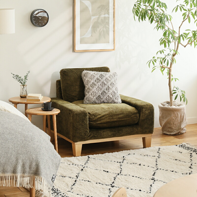 楽天市場】1人掛けソファー folk／NA 北欧 ナチュラル ファブリック