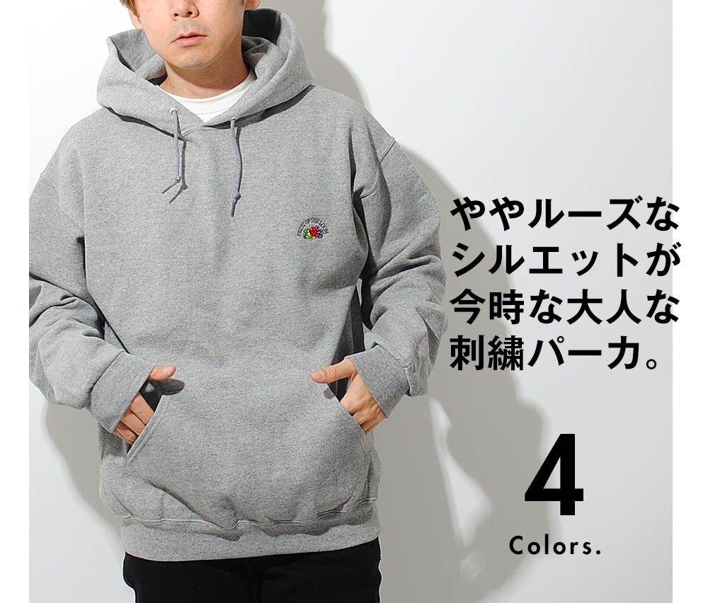 楽天市場】【スーパーセール割引】胸刺繍 アーチロゴ パーカー メンズ