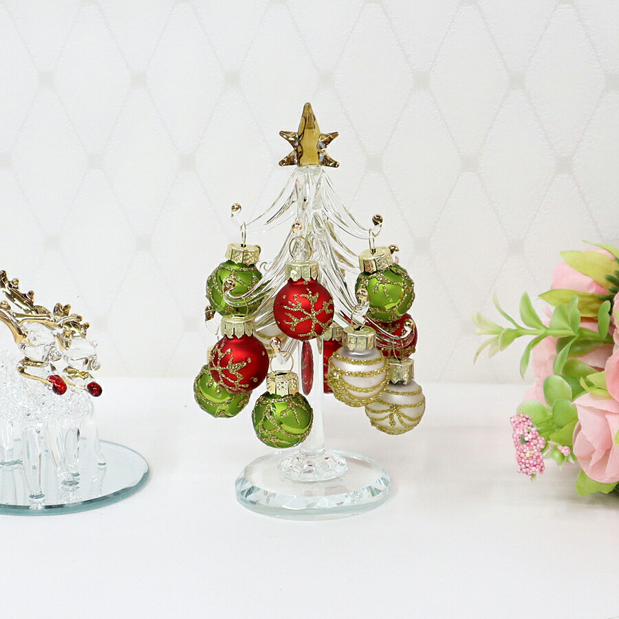 楽天市場】クリスマスツリー ガラスオブジェクリスマス ツリー