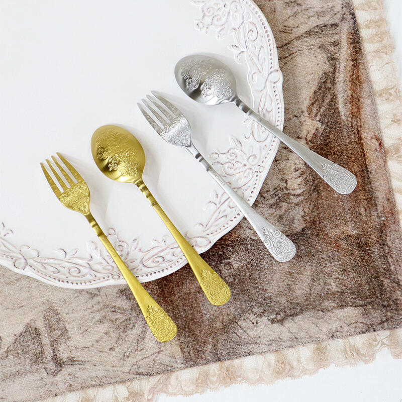楽天市場】アラベスク カトラリースプーン フォーク ゴールド シルバー
