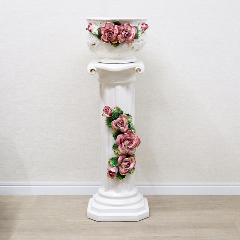 楽天市場】イタリア製 陶花 コラム＆ポットインテリア クラシック